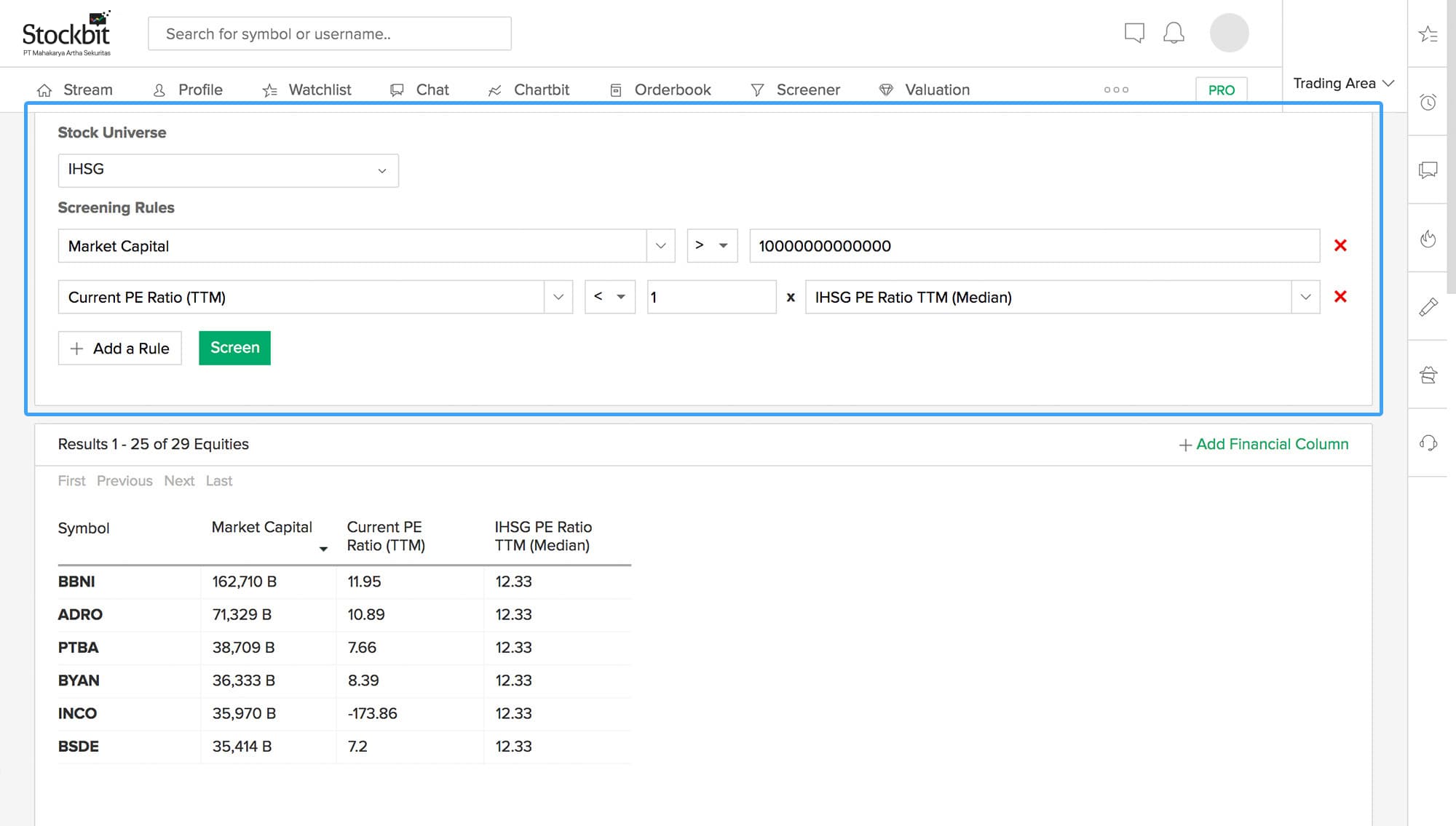 Stockbit - Screener Tools | Stockbit - Investasi Saham Bersama ...